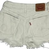 Levis Denim Shorts - 25W UK 6 White Cotton
