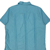 Guayabera Short Sleeve Shirt - XL Blue Polyester Blend