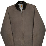 Carhartt Striped Bomber Jacket - XS Brown Cotton