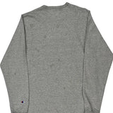 Champion Long Sleeve T-Shirt - Large Grey Cotton