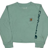 Age 3 Carhartt Long Sleeve T-Shirt - XS Green Cotton