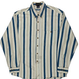 New River Striped Shirt - Large Beige Cotton