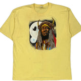 Made In USA Single Stitch Unbranded Graphic T-Shirt - Large Yellow Cotton