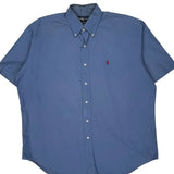 Blaire Ralph Lauren Short Sleeve Shirt - Large Blue Cotton