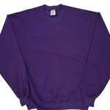 90S Blank Made In USA Jerzees Sweatshirt - Large Purple Cotton