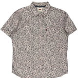 Levis Floral Short Sleeve Shirt - Large Black Cotton