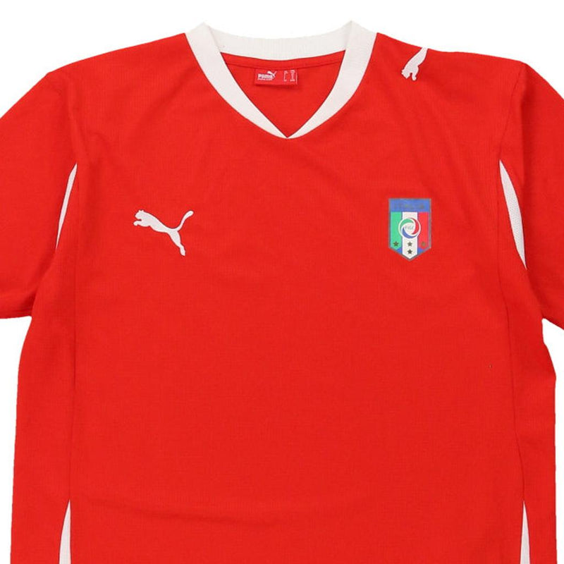 Age 16-18, Italia Puma Football Shirt - XL Red Polyester