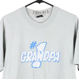 #1 Grandpa Screen Stars T-Shirt - Large Grey Cotton Blend