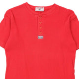 Age 10 Henry Blues Top - Medium Red Cotton