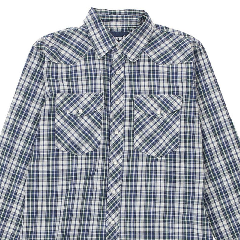 Age 12 Wrangler Checked Flannel Shirt - XL Green Cotton