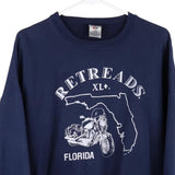 Vintage navy Retreads Florida Jerzees Sweatshirt - mens x-large