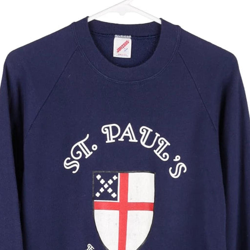 St. Paul's Episcopal Jerzees Sweatshirt - Large Navy Cotton Blend