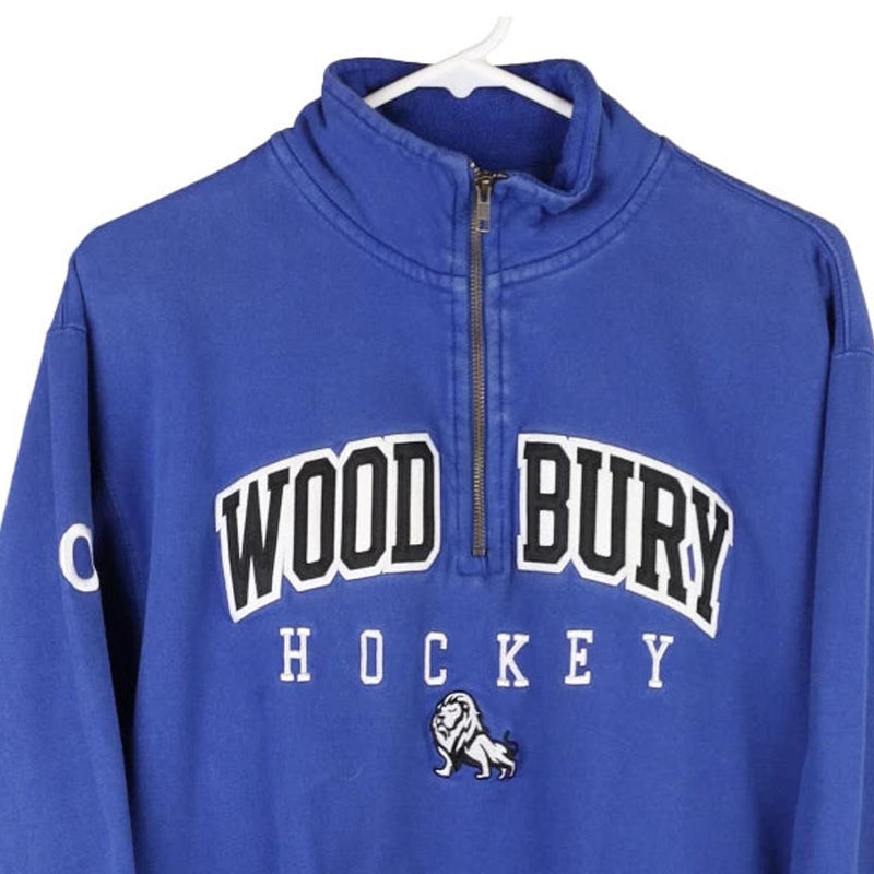 Vintage blue Woodbury Hockey Pennant 1/4 Zip - mens medium