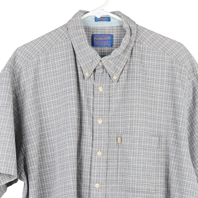 Vintage blue Pendleton Short Sleeve Shirt - mens x-large