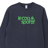 Vintage navy Le Coq Sportif Sweatshirt - mens large