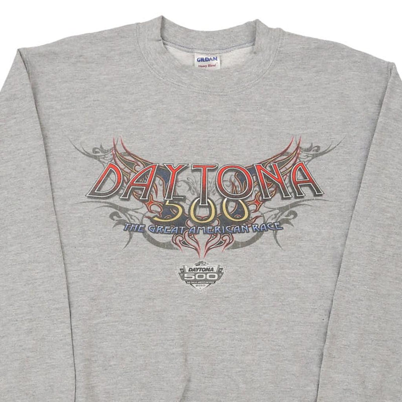 Vintage grey Daytona 500 Gildan Sweatshirt - mens small