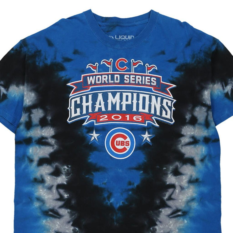 Chicago Cubs Champions 2016 Liquid Blue MLB T-Shirt - 2XL Blue Cotton