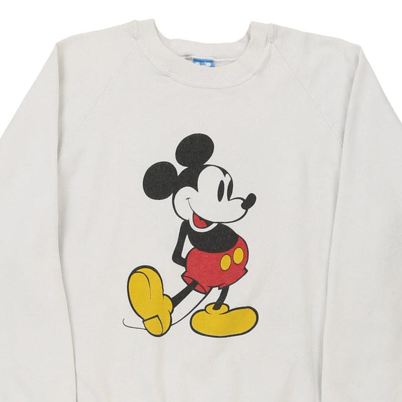 Vintage white Mickey Mouse Disney Sweatshirt - mens x-large