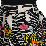 Enrico Coveri Animal print Midi Skirt - 28W UK 8 Black & White Polyester Blend
