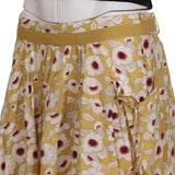 Marlboro Classics Floral Midi Skirt - 32W UK 12 Yellow Cotton