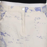 1st Classe Alviero Martini Graphic Midi Skirt - 34W UK 14 White Cotton Blend