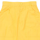 Benetton Midi Skirt - 24W UK 4 Yellow Cotton
