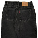 Levis Denim Shorts - 32W UK 14 Black Cotton