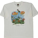 Hummingbirds Fruit Of The Loom Graphic T-Shirt - XL White Cotton Blend