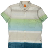 Boss Striped Short Sleeve Shirt - Large Multicoloured Cotton