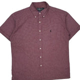 Blake Ralph Lauren Checked Short Sleeve Shirt - XL Burgundy Cotton