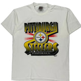 Pittsburgh Steelers Oneita Graphic T-Shirt - XL White Cotton Blend