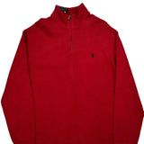 Polo By Ralph Lauren 1/4 Zip - XL Red Cotton