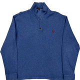 Polo By Ralph Lauren 1/4 Zip - Large Blue Cotton