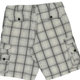 Lee Checked Cargo Shorts - 36W 11L White Cotton