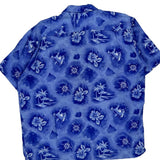 Pineapple Connection Floral Hawaiian Shirt - Large Blue Viscose
