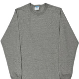 Champion Long Sleeve T-Shirt - Large Grey Cotton