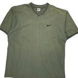 Nike V-Neck T-Shirt - XL Green Cotton