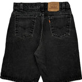 550 Orange Tab Levis Denim Shorts - 32W 9L Black Cotton