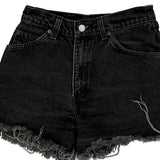 Orange Tab Levis Denim Shorts - 26W UK 6 Black Cotton
