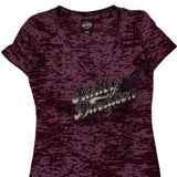 Harley Davidson Graphic T-Shirt - Large Burgundy Cotton
