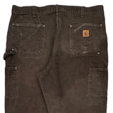 Carhartt Double Knee Carpenter Trousers - 38W 31L Brown Cotton