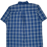 Tall Wrangler Checked Short Sleeve Shirt - XL Blue Cotton Blend