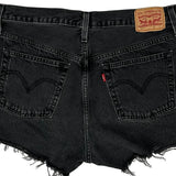 Levis Denim Shorts - 34W UK 14 Black Cotton