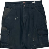 Dickies Cargo Shorts - 32W 9L Black Cotton Blend