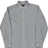 Ralph Lauren Striped Shirt - Large Blue Cotton
