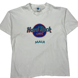 Maui Hard Rock Cafe Graphic T-Shirt - XL White Cotton