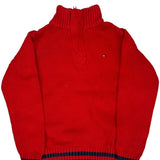 Age 5 Tommy Hilfiger 1/4 Zip - Small Red Cotton