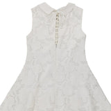 Age 13-14 Gianfranco Ferre Lace A-Line Dress - Large White Polyester