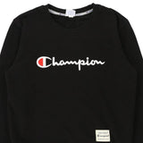 13-14 Years Champion Spellout Sweatshirt - Medium Black Cotton