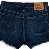Levis Denim Shorts - 26W UK 6 Dark Wash Cotton